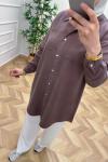 Noshe Tensel Gömlek  Kahverengi