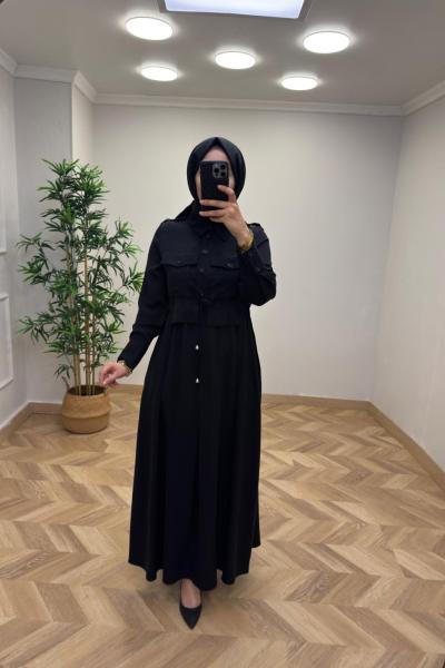 Ahsen Tensel Elbise  Siyah