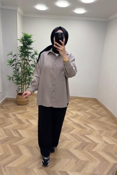 Nona Modal Gömlek  Vizon