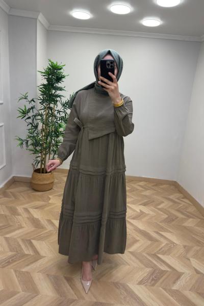 Afra Tensel Elbise  Haki