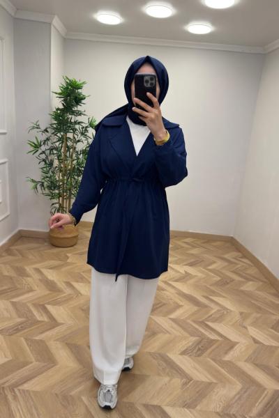 Eylül Bağcıklı  Ceket  Lacivert