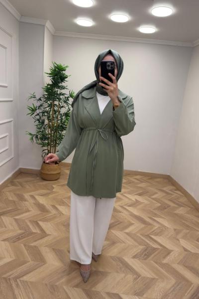 Eylül Bağcıklı  Ceket  Mint Yeşili