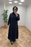 Gül Detay Elbise Siyah