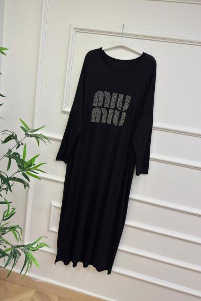 Fulya Penye Elbise Siyah