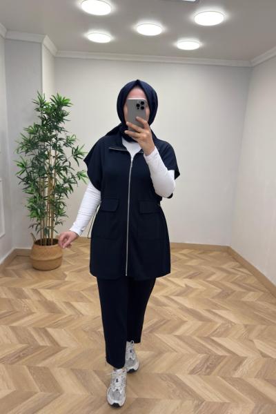 Puane Bella Yelekli Takım Lacivert