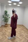 Puane Çıtçıt Detaylı Takım  Bordo