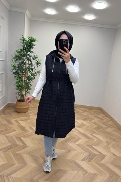 Noshe Kapitone Yelek Siyah