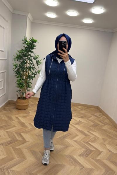 Noshe Kapitone Yelek Lacivert