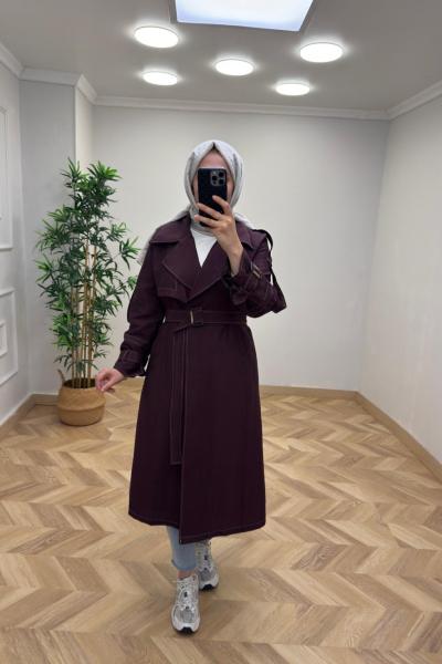 Noya Trençkot Mürdüm