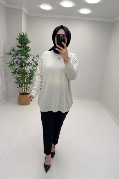 Simli Merserize Tunik Taş Rengi