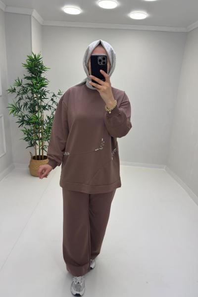 SOFİA Taşlı Takım Camel