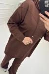 Taş Detaylı Triko Takım Kahverengi