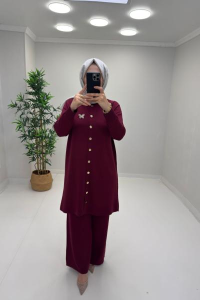 Nilüfer Merserize Takım Bordo