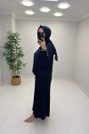 Işıltı Detay Etekli Merserize Takım Lacivert