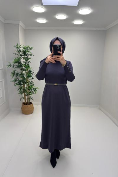 Juliet Kemer Detay Merserize Elbise Antrasit