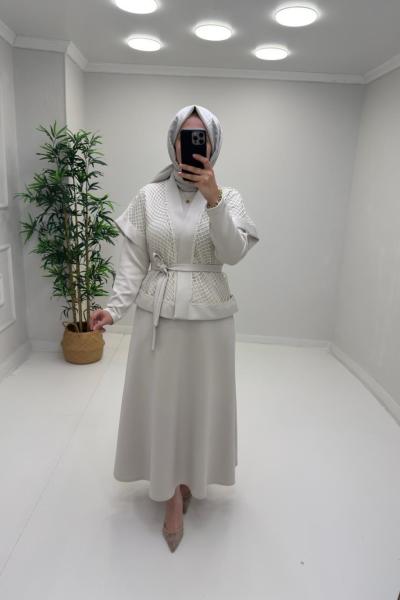 AHSEN Etekli Takım Krem