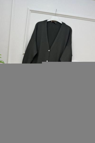 Merserize Hırka  Haki