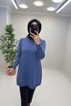 Neva Merserize Tunik İndigo Mavi
