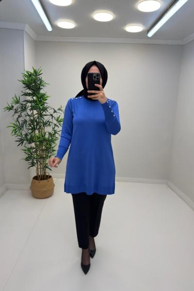 Neva Merserize Tunik Saks Mavisi