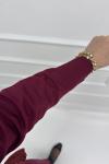 Gül Detay Merserize Hırka Bordo