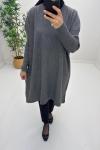 Uzun Triko Tunik Antrasit