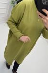 Uzun Triko Tunik Yağ Yeşili