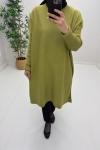 Uzun Triko Tunik Yağ Yeşili