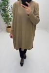 Uzun Triko Tunik Sütlü Kahve