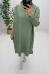 Uzun Triko Tunik Su Yeşili