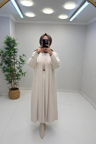 Bera İkili Elbise Krem