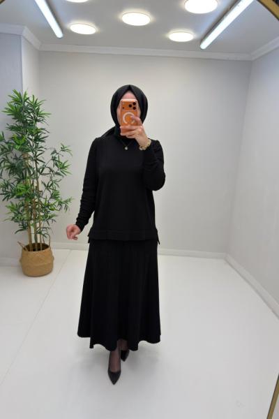 Naz Merserize Etekli Takım Siyah
