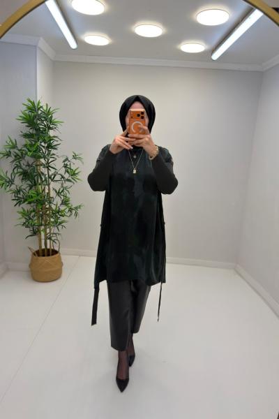 Mihra Cupra Tunik Koyu Yeşil