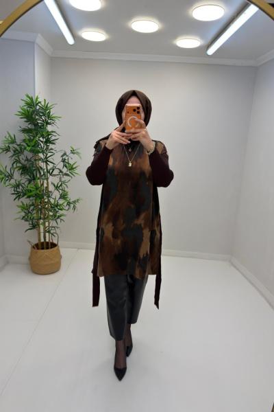 Mihra Cupra Tunik Kahverengi