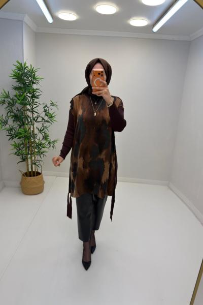 Mihra Cupra Tunik Kahverengi