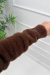 Nihle İncili Angora Hırka Kahverengi