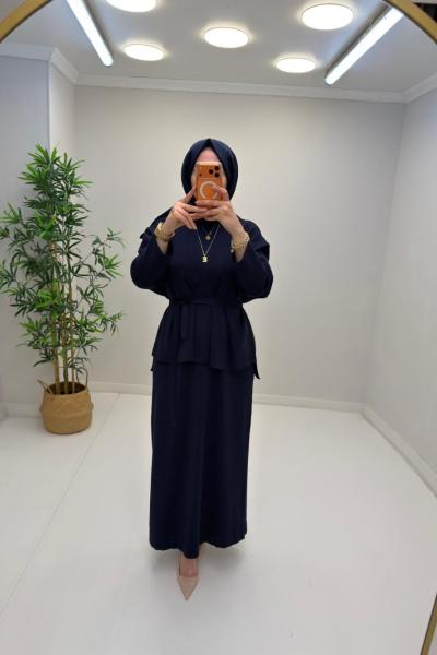 Liya İç Elbiseli Hırka Takım Lacivert