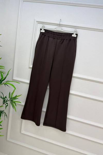 Çımalı İspanyol Scuba Pantolon Acı Kahve