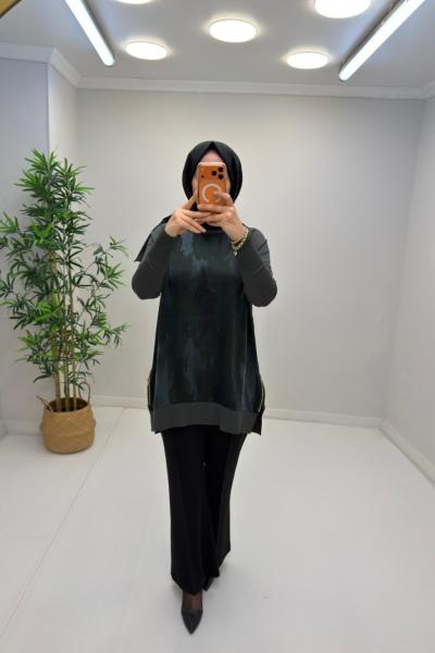 Sofia Cupra Tunik Koyu Yeşil