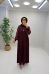 Sahra Cupra Elbise Bordo