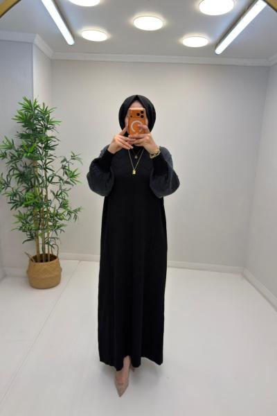 Sahra Cupra Elbise Siyah