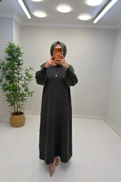 Sahra Cupra Elbise Koyu Yeşil