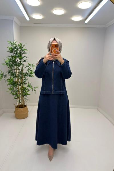 Lina Etekli Kot Takım Mavi