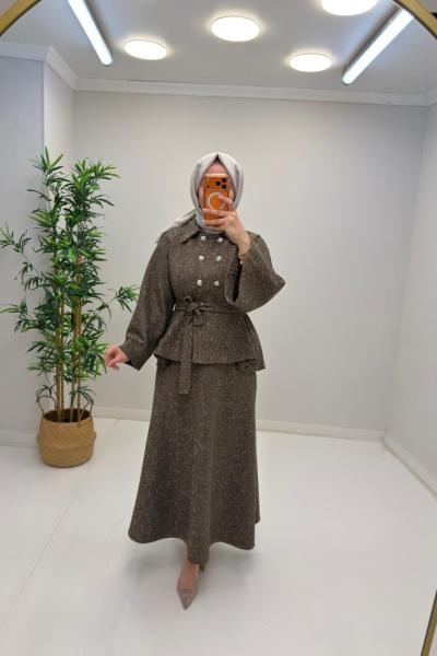 Elara Etekli takım Kahverengi