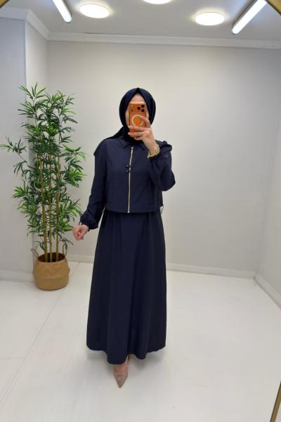 Lisa Yelekli Elbise Lacivert