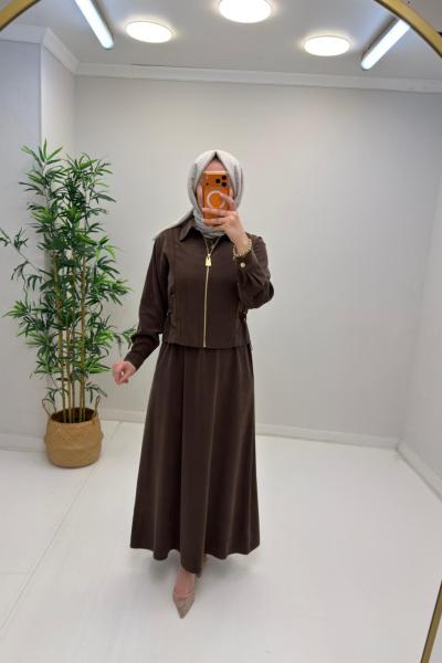 Nehir Elbise Kahverengi