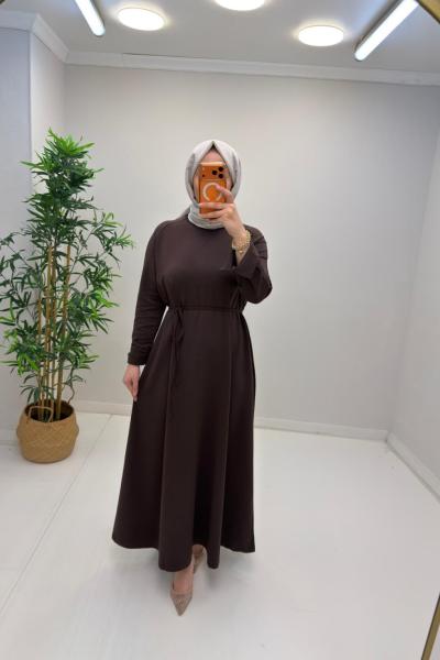 Ekru Elbise Kahverengi