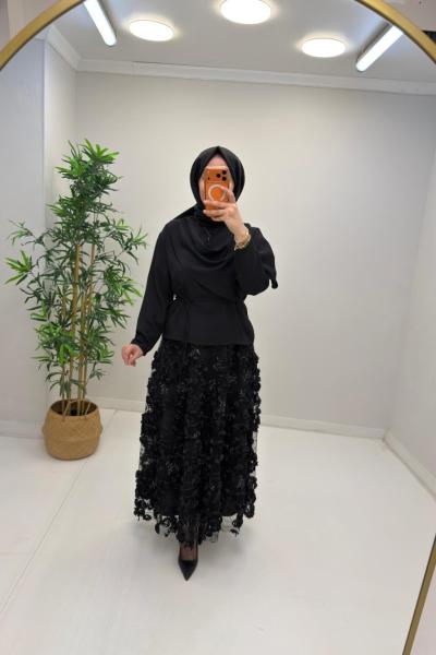 Nila Etekli Takım Siyah