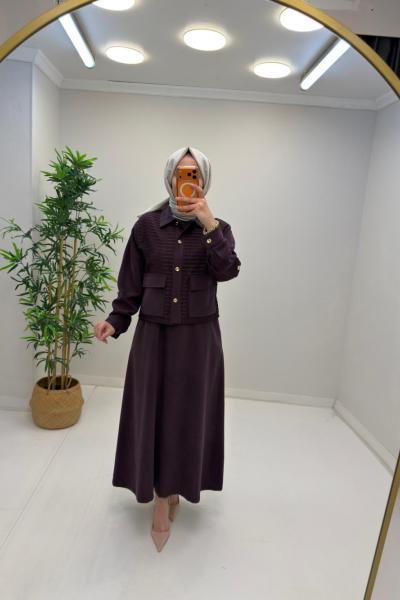 Arya Tensel Elbise Mürdüm