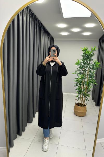 Puane Kap Şapkalı  Siyah