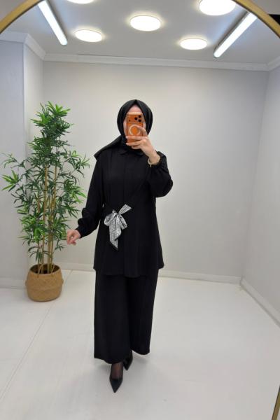 Çisem Qupra Takım Siyah